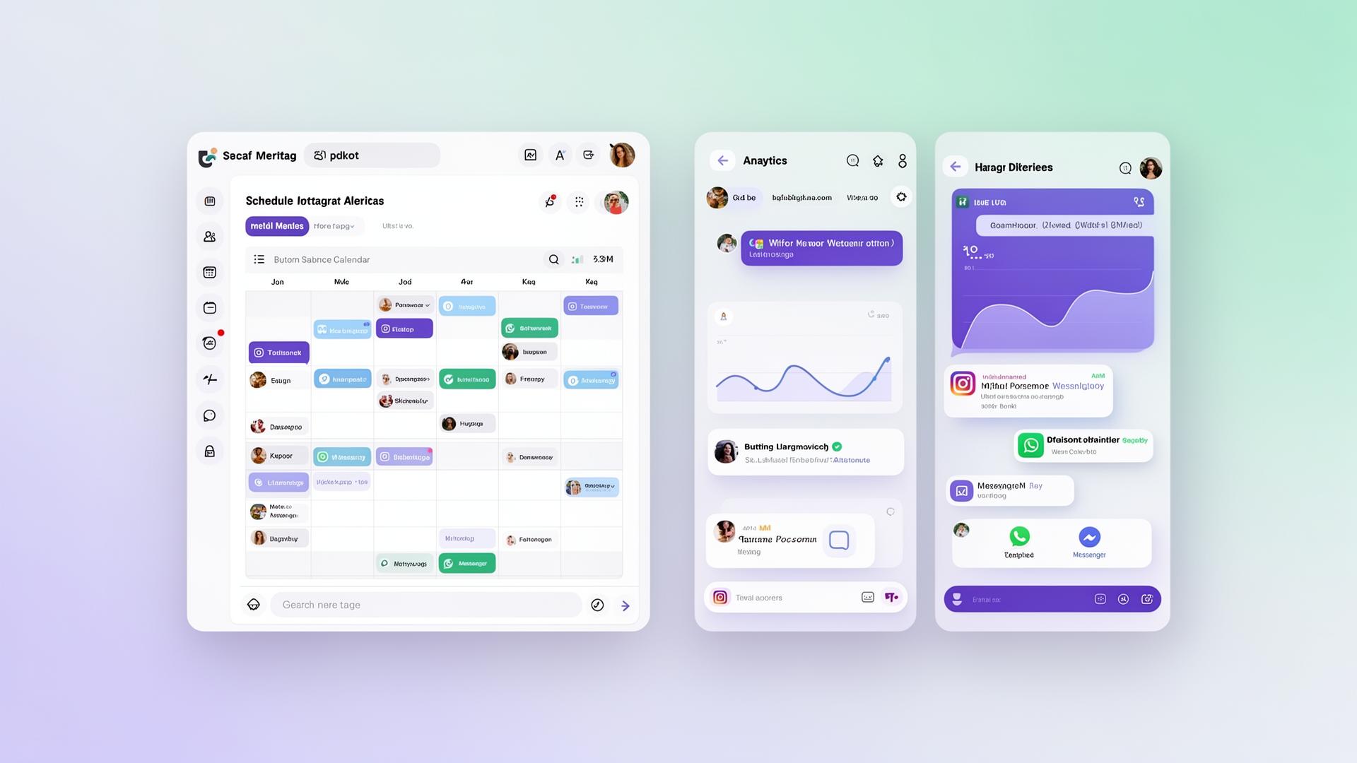 SocialPosterr unified social scheduling and AI DM sales dashboard